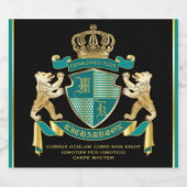 Maak uw eigen wapen Blauwgroen gouden Beer Bier Etiket (Enkel label)