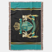 Maak uw eigen wapen Blauwgroen gouden Beer Deken (Voorkant Verticaal)