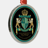 Maak uw eigen wapen Blauwgroen gouden Beer Metalen Ornament (Rechts)