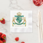 Maak uw eigen wapen Blauwgroen gouden Beer Servet (Insitu)