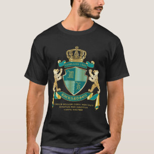 Maak uw eigen wapen Blauwgroen gouden Beer T-shirt