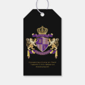 Maak uw eigen wapen Monogram Leeuw Embleem Cadeaulabel (Achterkant)