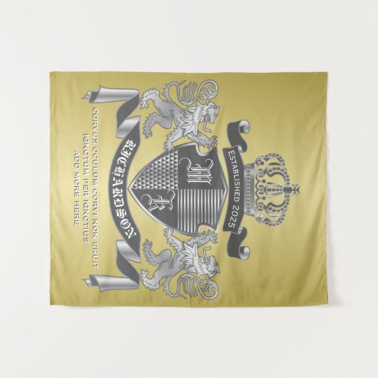 Maak uw eigen wapengekletter (goudleeuw) wandkleed (Voorkant (horizontaal))