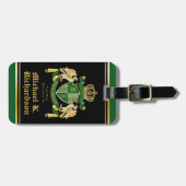 Maak uw eigen wapengekletter groen-adelaar embleem bagagelabel (Voorkant horizontaal)