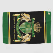 Maak uw eigen wapengekletter groen-adelaar embleem golfhanddoek (Horizontaal)