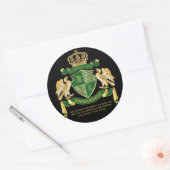 Maak uw eigen wapengekletter groen-adelaar embleem ronde sticker (Envelop)