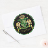 Maak uw eigen wapengekletter groen-adelaar embleem ronde sticker (Envelop)