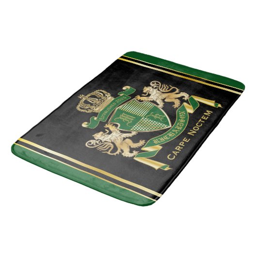 Maak uw eigen wapengekletter groen goudleeuwen badmat (Gekanteld)