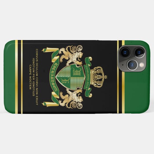 Maak uw eigen wapengekletter groen goudleeuwen Case-Mate iPhone case (Achterkant (horizontaal))