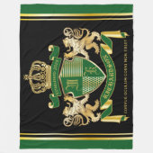 Maak uw eigen wapengekletter groen goudleeuwen fleece deken (Voorkant)