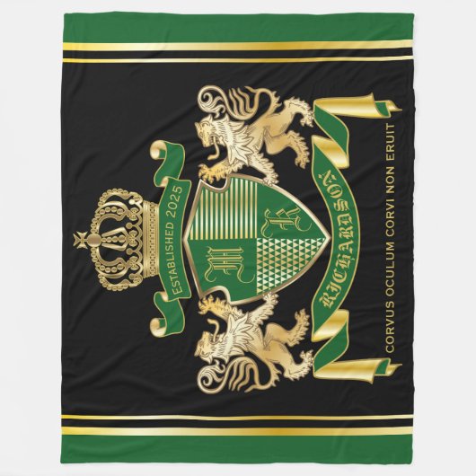 Maak uw eigen wapengekletter groen goudleeuwen fleece deken (Voorkant)