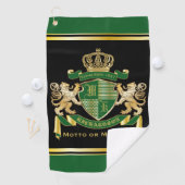 Maak uw eigen wapengekletter groen goudleeuwen golfhanddoek (Insitu)