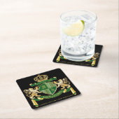 Maak uw eigen wapengekletter groen goudleeuwen kartonnen onderzetters (Insitu)