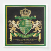 Maak uw eigen wapengekletter groen goudleeuwen servet (Voorkant)