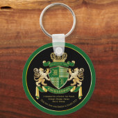 Maak uw eigen wapengekletter groen goudleeuwen sleutelhanger (Voorkant)