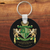 Maak uw eigen wapengekletter groen goudleeuwen sleutelhanger (Voorkant)