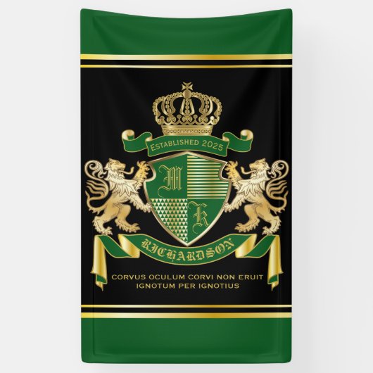 Maak uw eigen wapengekletter groen goudleeuwen spandoek (Verticaal)