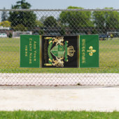 Maak uw eigen wapengekletter groen goudleeuwen spandoek (Insitu)