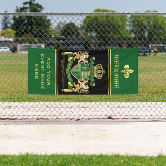 Maak uw eigen wapengekletter groen goudleeuwen spandoek (Insitu)
