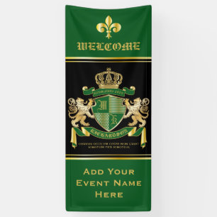Maak uw eigen wapengekletter groen goudleeuwen spandoek