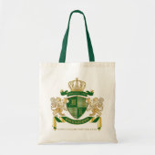 Maak uw eigen wapengekletter groen goudleeuwen tote bag (Voorkant)