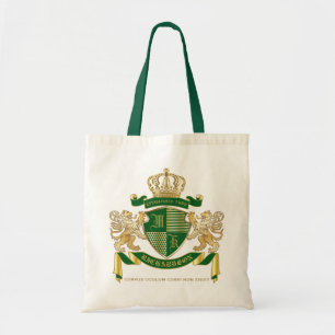 Maak uw eigen wapengekletter groen goudleeuwen tote bag