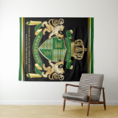 Maak uw eigen wapengekletter groen goudleeuwen wandkleed (In Situ (horizontaal))