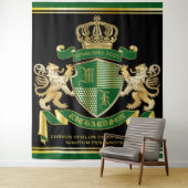 Maak uw eigen wapengekletter groen goudleeuwen wandkleed (In situ)