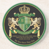 Maak uw eigen wapengekletter groen goudleeuwen zandsteen onderzetter (Voorkant)