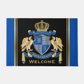 Maak uw eigen wapenkat blauw-goudblauw-elemanje deurmat (Voorkant)