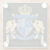 Maak uw eigen wapenkat blauw-goudblauw-elemanje glazen onderzetter (Achterkant)