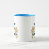 Maak uw eigen wapenkat blauw-goudblauw-elemanje mok (Midden)