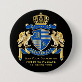 Maak uw eigen wapenkat blauw-goudblauw-elemanje ronde button 7,6 cm (Voorkant)