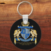 Maak uw eigen wapenkat blauw-goudblauw-elemanje sleutelhanger (Voorkant)