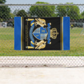 Maak uw eigen wapenkat blauw-goudblauw-elemanje spandoek (Insitu)