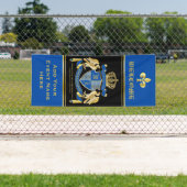 Maak uw eigen wapenkat blauw-goudblauw-elemanje spandoek (Insitu)