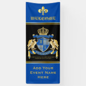 Maak uw eigen wapenkat blauw-goudblauw-elemanje spandoek (Verticaal)