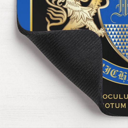 Maak uw eigen wapenkat blauw goudleem muismat (Hoek)