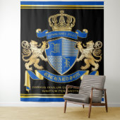 Maak uw eigen wapenkat blauw goudleem wandkleed (In situ)