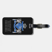 Maak uw eigen wapenkat blauw, zilveren ledemaat bagagelabel (Achterkant horizontaal)