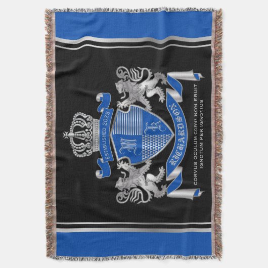 Maak uw eigen wapenkat blauw, zilveren ledemaat deken (Voorkant Verticaal)