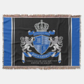 Maak uw eigen wapenkat blauw, zilveren ledemaat deken (Voorkant)