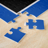 Maak uw eigen wapenkat blauw, zilveren ledemaat legpuzzel (Zijkant)