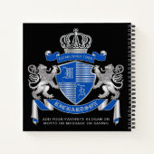 Maak uw eigen wapenkat blauw, zilveren ledemaat notitieboek (Achterkant)