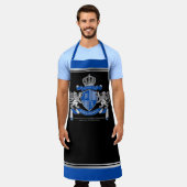 Maak uw eigen wapenkat blauw, zilveren ledemaat schort (Gedragen)