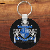 Maak uw eigen wapenkat blauw, zilveren ledemaat sleutelhanger (Voorkant)