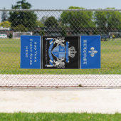 Maak uw eigen wapenkat blauw, zilveren ledemaat spandoek (Insitu)