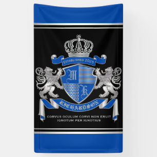 Maak uw eigen wapenkat blauw, zilveren ledemaat spandoek