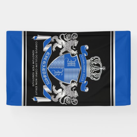 Maak uw eigen wapenkat blauw, zilveren ledemaat spandoek (Horizontaal)