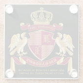 Maak uw eigen wapenkat rood-goudblauw glazen onderzetter (Achterkant)